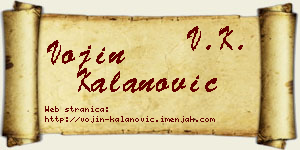Vojin Kalanović vizit kartica